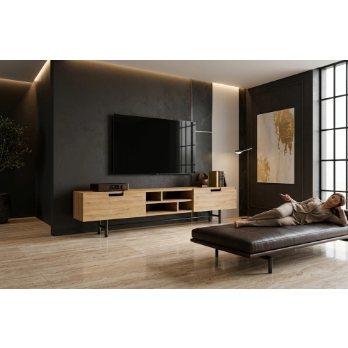 Szafka RTV-84 Drewno Lite Dąb Loft Lakier Rozmiary od 100 cm do 200 cm PREMIUM